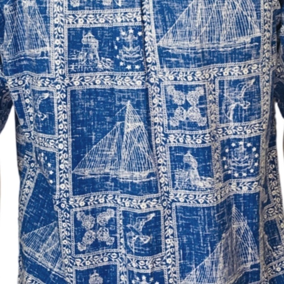 REYN Spooner Authentic Vintage Hawaiian Shirt Top Tiki Nautical Theme NWOT - Picture 6 of 10